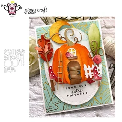 Piggy Craft metal cutting dies cut die mold Halloween Pumpkin House Scrapbook paper craft knife mould blade punch stencils dies