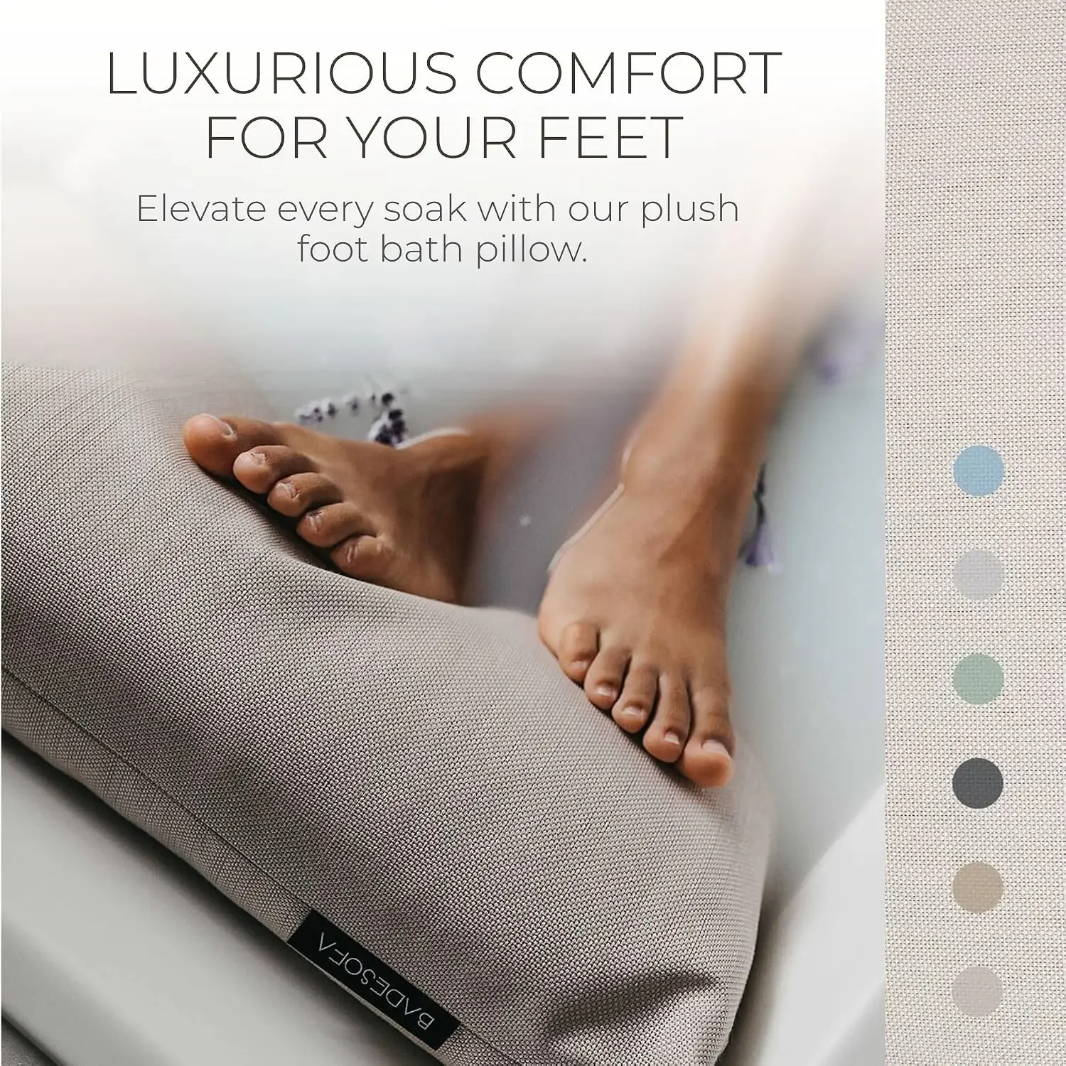® Luxury Bathtub Pillow for Feet in Ivory Pearl, Quick-Drying | Premium Bath Pillow, Comfortable & Floating Bath Cushion, Home S