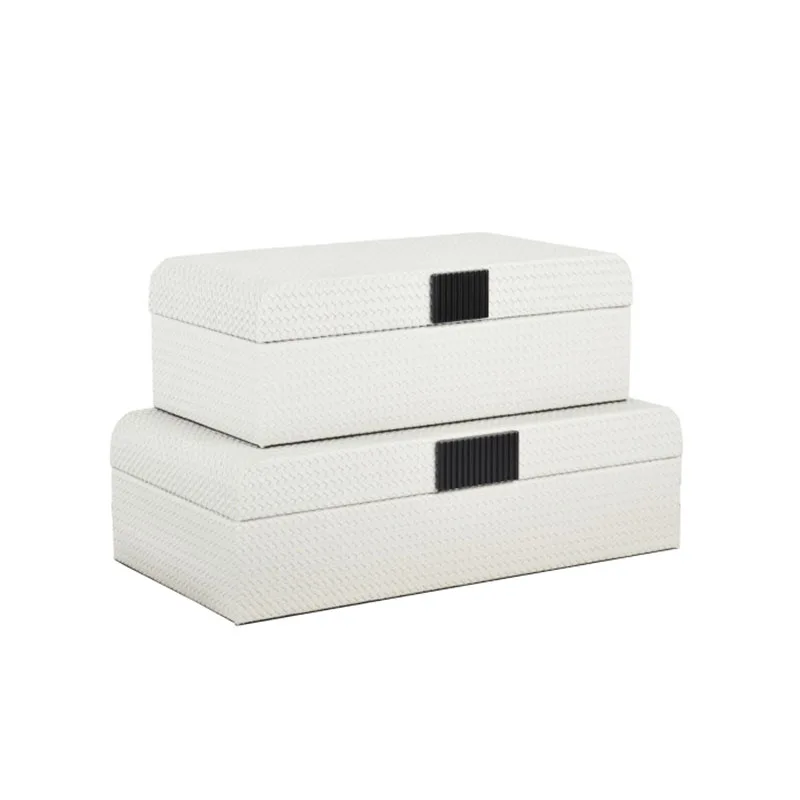 

Leather Jewelry Box White Jewelry Storage Boxes Creative Desktop Organizer Boxes Modern Room Soft Decoration Box Ornaments