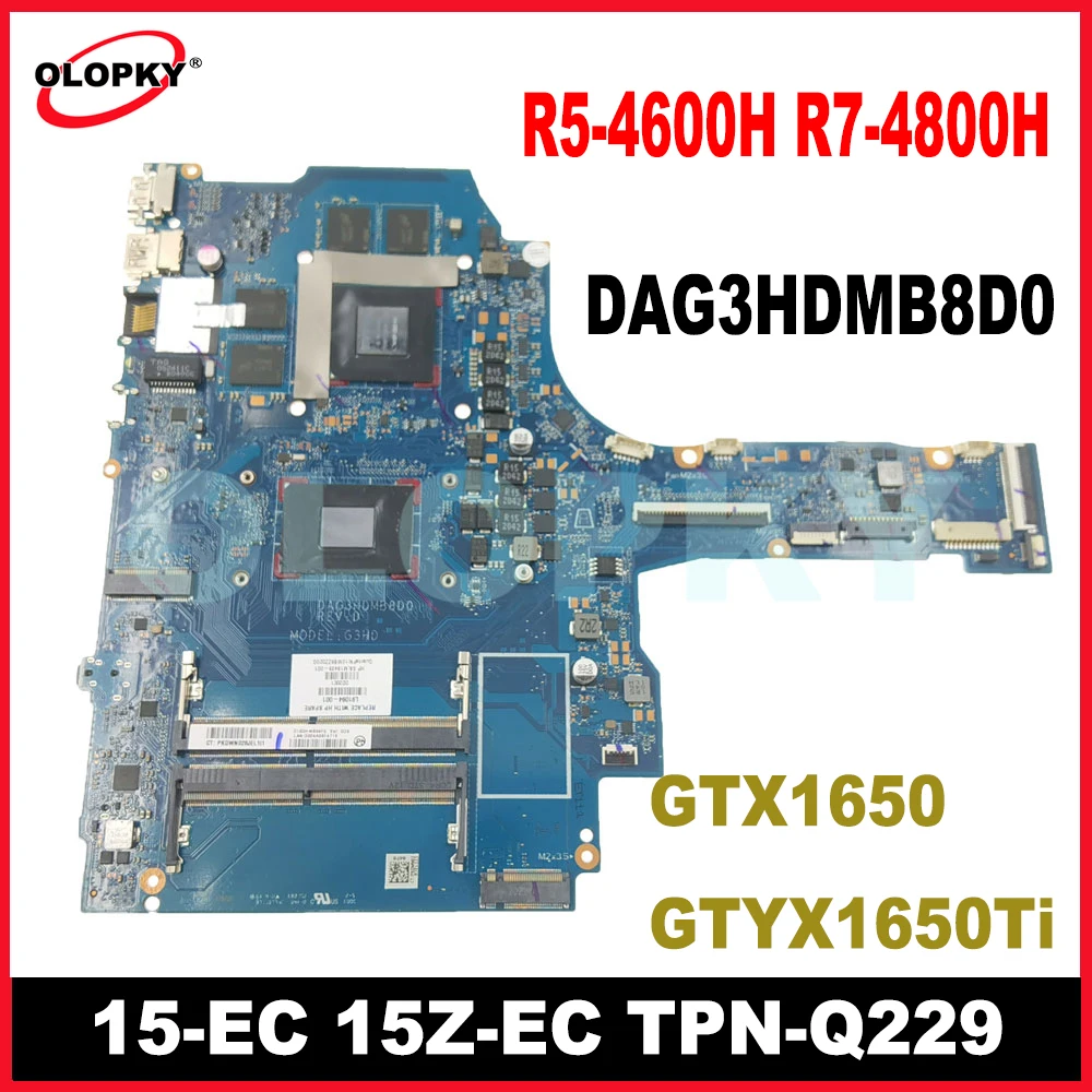 

DAG3HDMB8D0 для HP Pavilion Gaming 15-EC 15Z-EC TPN-Q229, материнская плата для ноутбука R5-4600H R7-4800H, процессор GTX1650/1650Ti, процессор DDR4, протестирован
