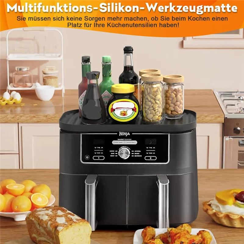 AT28-tapis en Silicone pour Ninja Foodi Max double Zone 9.5L-10.4L tapis en Silicone pour étagère de rangement Ninja