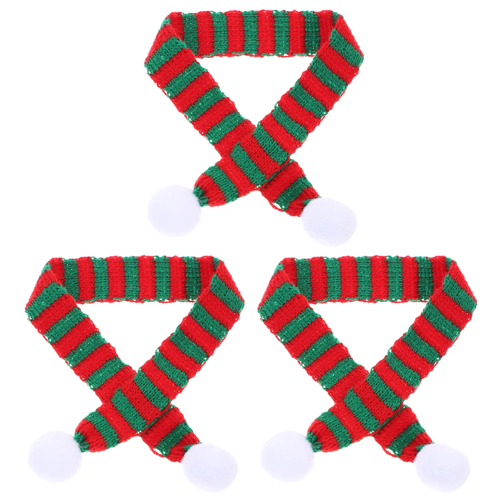 

3pcs Mini Scarves Christmas Party Decorations Delicate Scarves for Bottles Stuffed Toy Figurines Carnival Theme Supplies