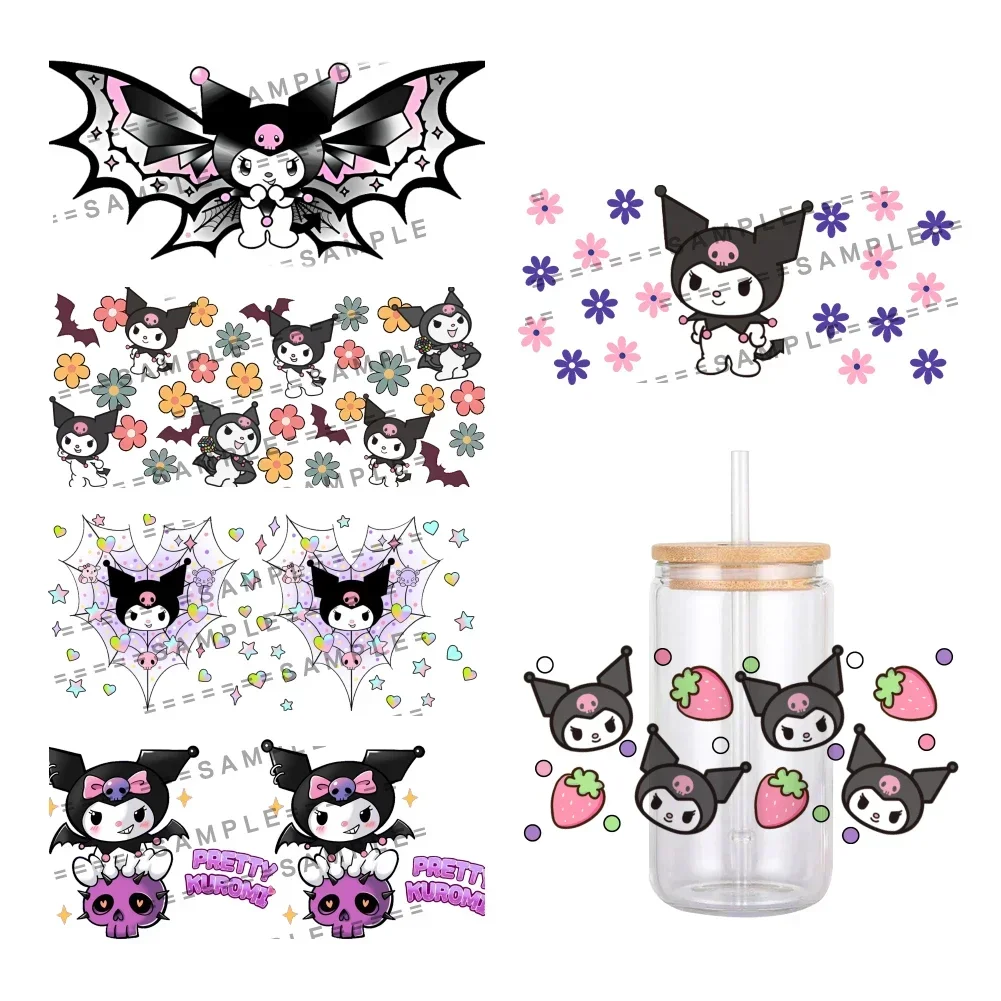 Mini Sanrio Cartoon UV DTF Transfer Sticker Kuromi My Melody Wraps For 16oz Cups Bottles