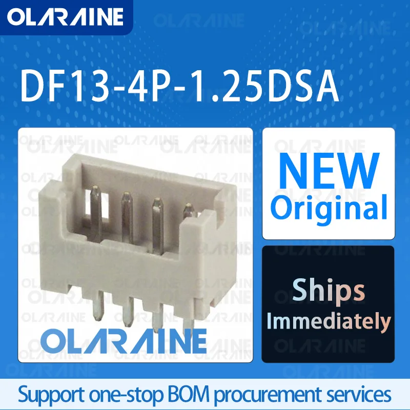 

20/50/100Pcs DF13-4P-1.25DSA 100% brand new and original IC chip Headers and wire housings 4 Position 1 A