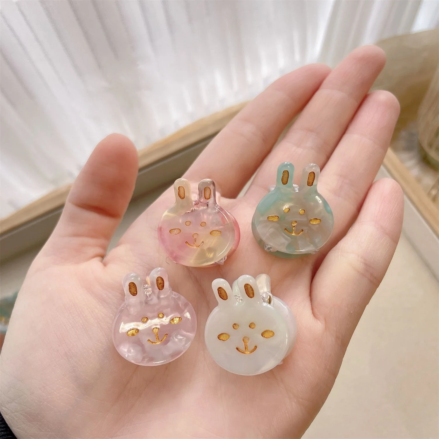 FANYIN Children Acetic Acid Cartoon Hair Clip for Women Cute Rabbit Bear Love Small Side Clip Fashion Versatile Hair Accessories