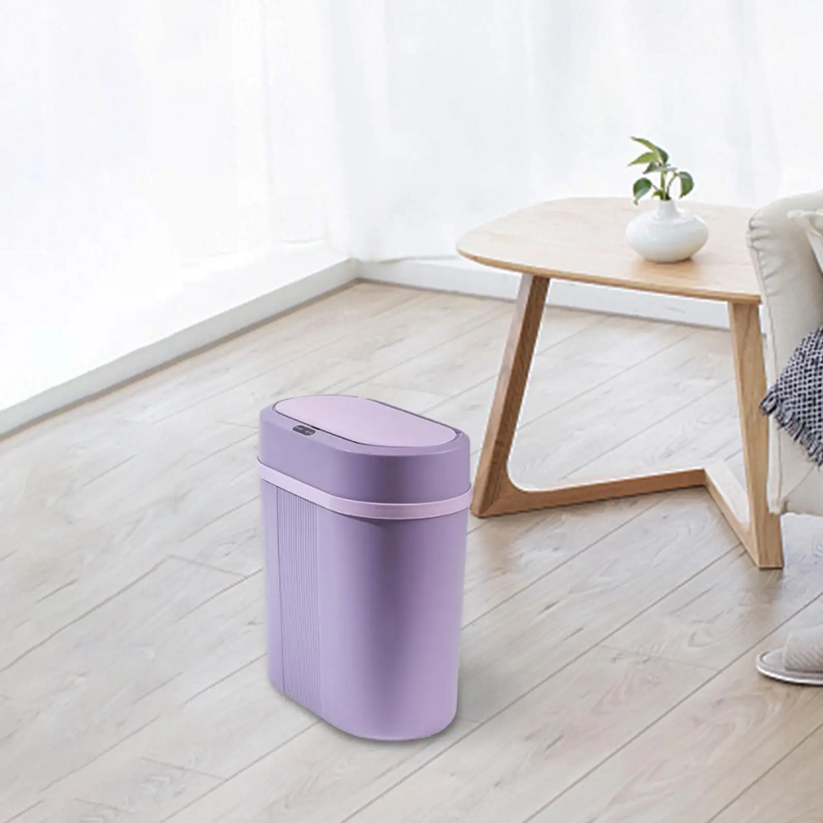 Bathroom Trash Can Waste Basket Space Saving Rubbish Bin Smart Trash Bin for Kitchen Bathroom Toilet Laundry Living Room