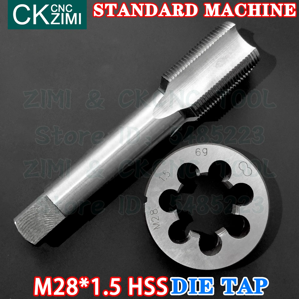 M28*1.5 M28X1.5 Straight Handle Standard Machine Die Tap Right High Speed Steel Wire Tapping Drill Round Die Metal Tap Die Set