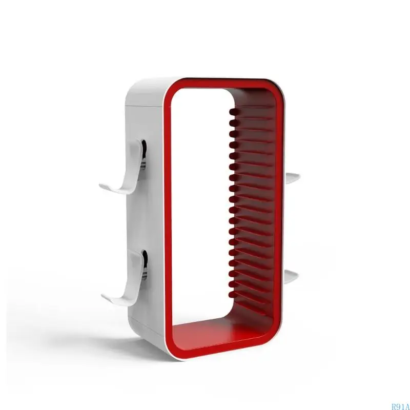 R91AユニバーサルゲームディスクストレージオーガナイザーABS複数のプラットフォームビデオゲームディスクホルダー18スロットP5コンソールに使いやすいスロット