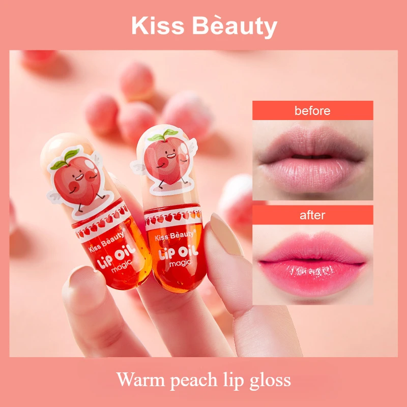 

temperature change capsule lip gloss color change moisturizing not easy to stick to the cup easy to color improve complexion