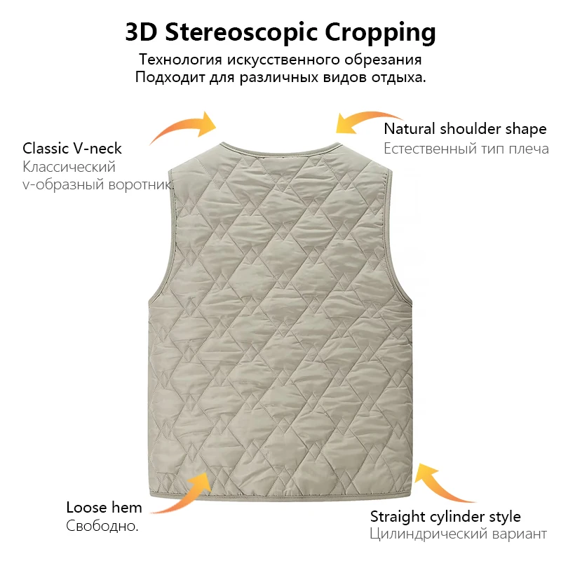 سترة نسائية مبطنة بنمط الماس بدون أكمام سترة واحدة الصدر للخريف والشتاء سترة طبقات عصرية يومية Trafizaran #5