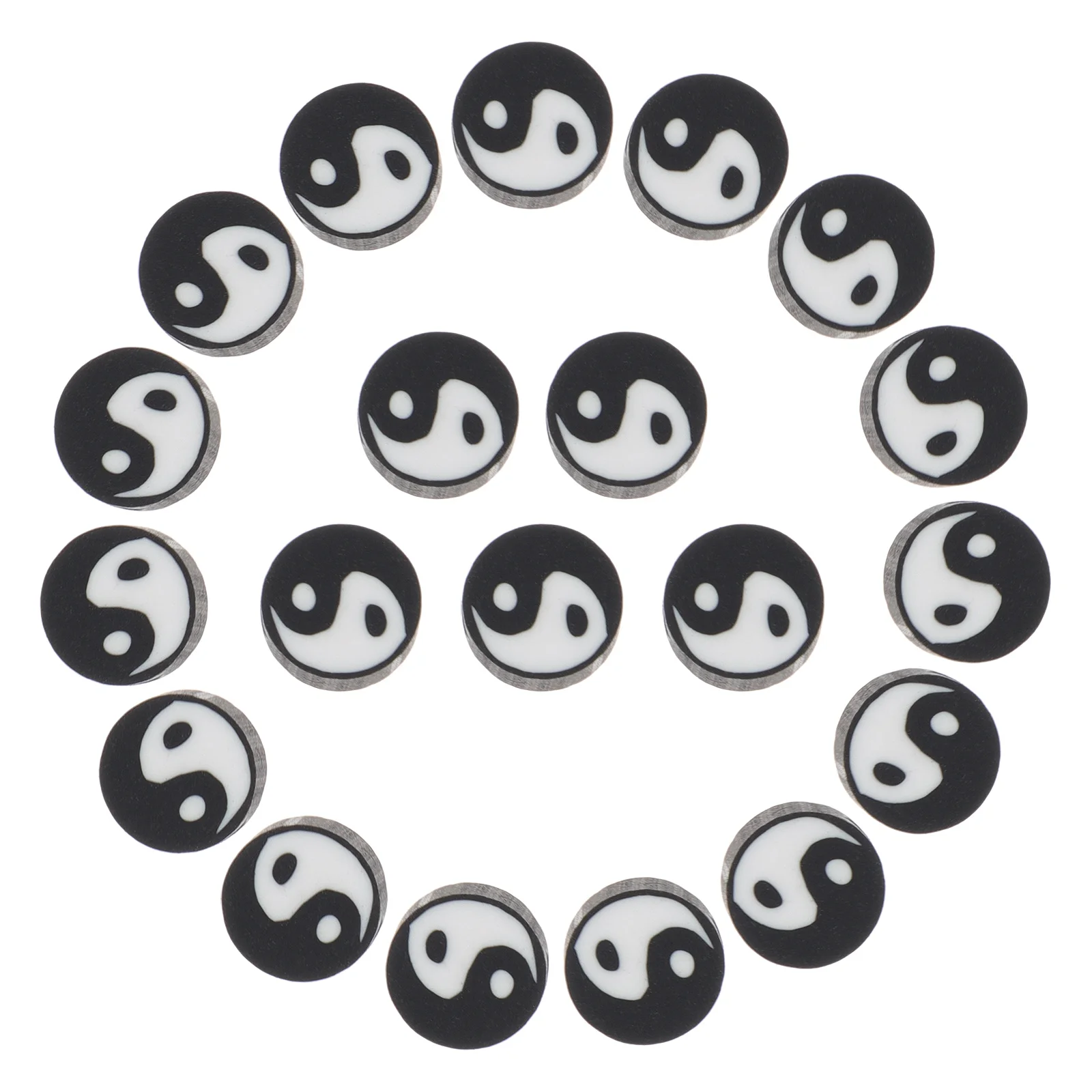 100Pcs Tai Chi Yin Yang Loose Spacer Beads DIY Jewelry Making Beads for Bracelet Necklace Craft Accessories Bead Charm