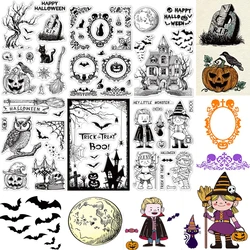 1PC Halloween czaszka duch pcv z tworzywa sztucznego znaczki do Album na zdjęcia DIY do scrapbookingu ozdobne karty do pieczęć arkuszy 16x11x0.3cm