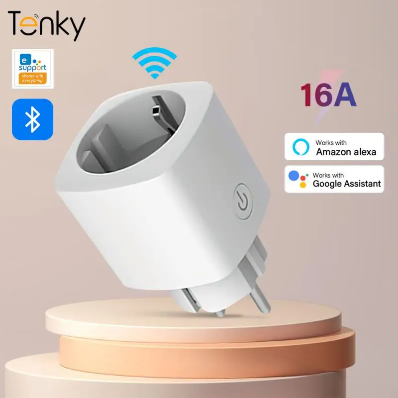 Tuya WiFi Smart Home Socket EU 16A With Metering Smart Life APP Remote Control Smart Plug Support Alexa Google Assistant