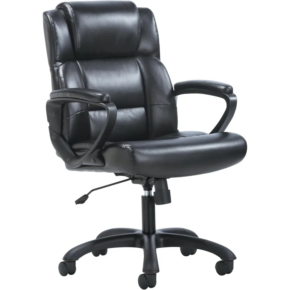 

Sadie Executive Chair, Leather Ergonomic Office Chair with Adjustable Arms and Back Support, 360 Swivel, Black