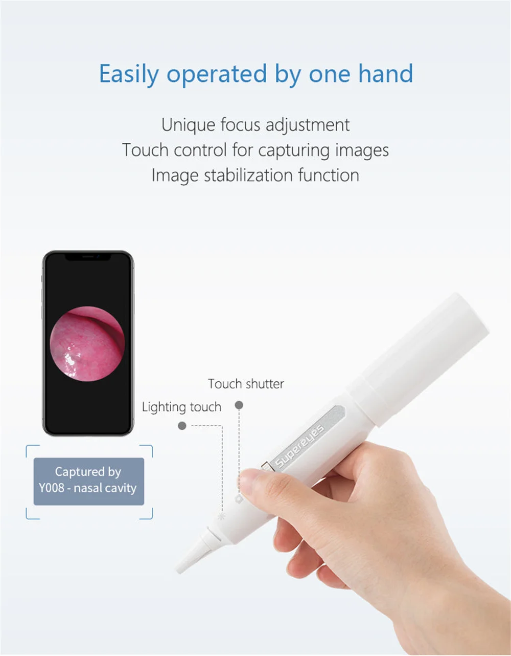Supereyes Y008 2MP 1080P 1-500X USB/WIFI Visual EarPick Endoscope Otoscope Cleaner Digital Microscope For Hair Nose Skin