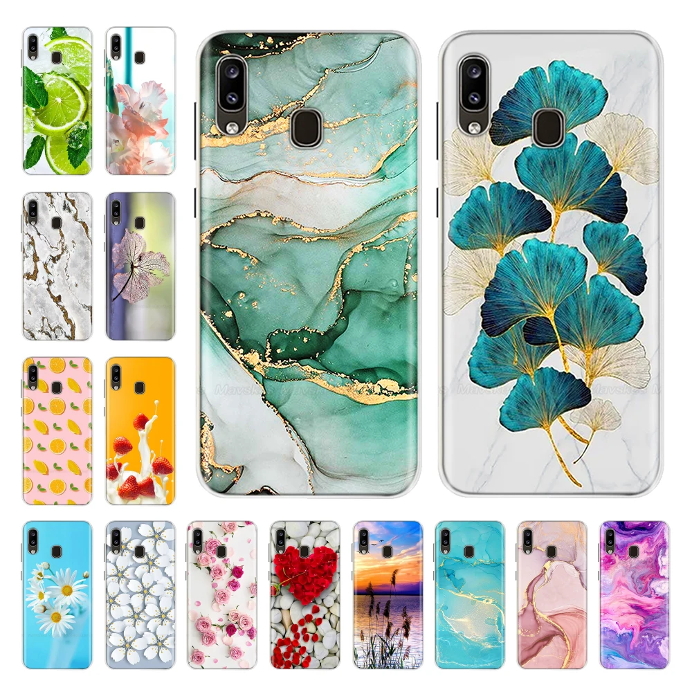 For Samsung Galaxy A30 Case SM-A305F Fashion Flower Painted Bumper Silicone Soft Phone Cases for Samsung A20 A 30 A30S SM-A307F