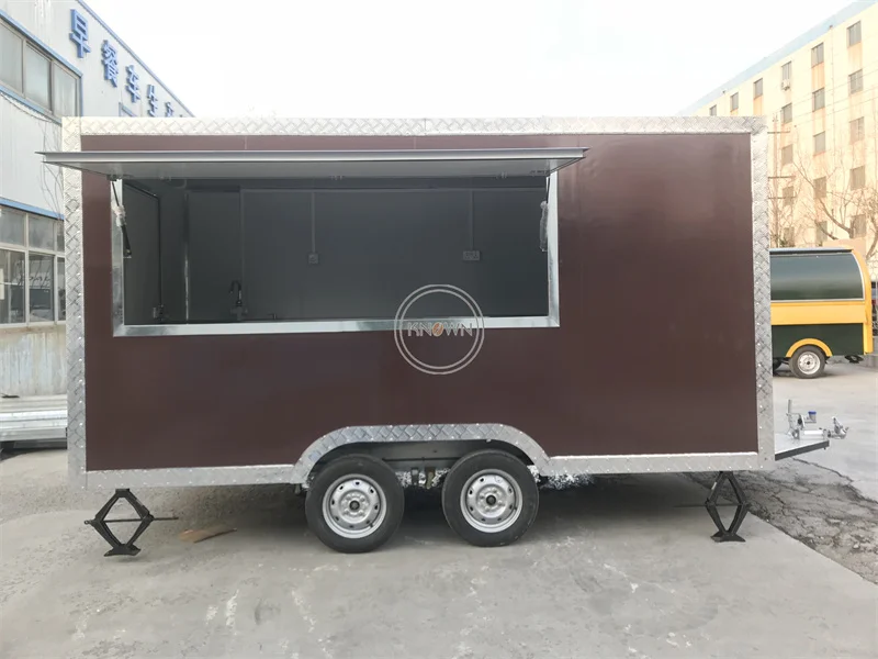 Truk Makanan Cepat anjing populer luar ruangan untuk dijual dengan CE Ghana Fryer ayam Griddle keranjang makanan kopi Trailer jalan Stan makanan seluler