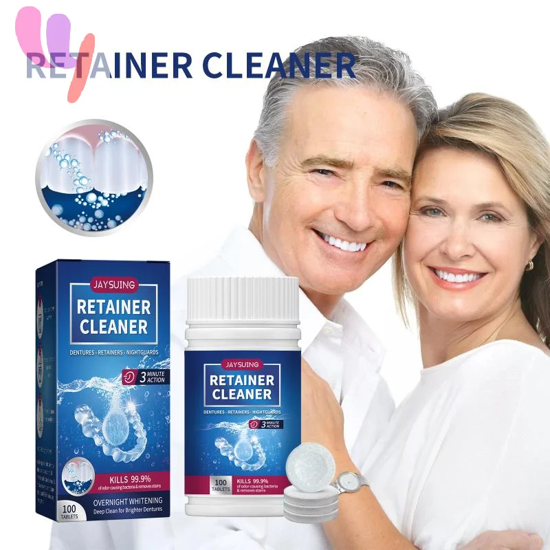 New Denture Cleaning Tablets Teeth Brightening Freshen Breath Oral Care Stain Remover for False Teeth