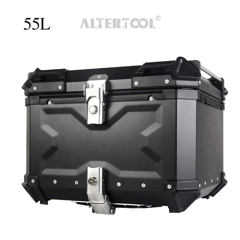 55L Universal Motorcycle Aluminum Alloy Rear Trunk Luggage Case Motorcycle Waterproof Tail Storage Box Motorcycle Tail Boxes