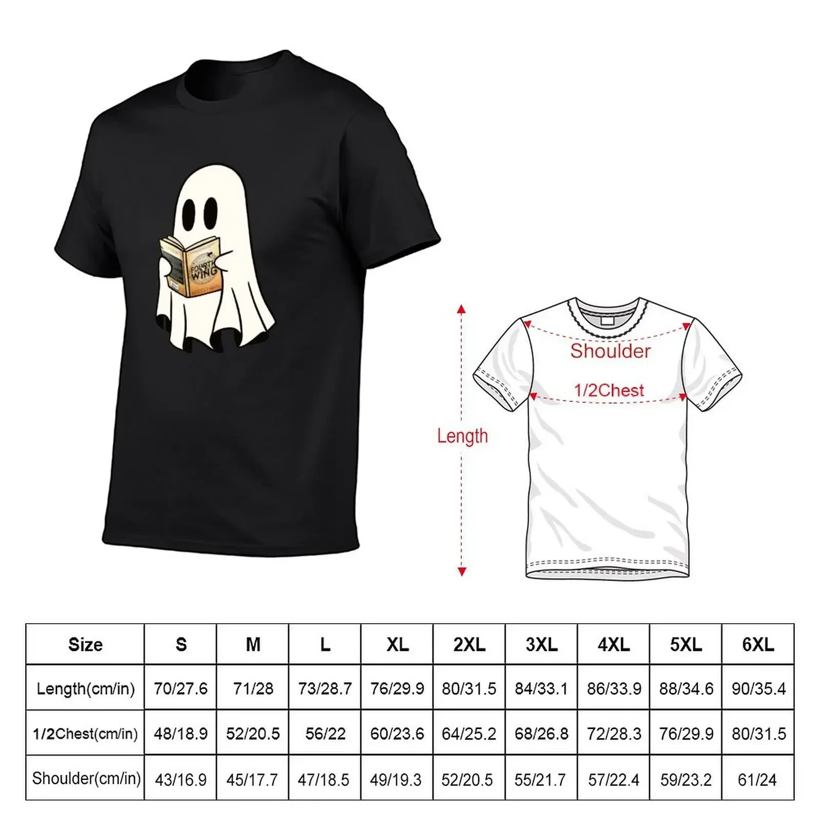 Cute Ghost Reading Book Spooky Book Club Kindle Lovers Gift Ideas T-Shirt custom t shirt quick-drying outfits for men