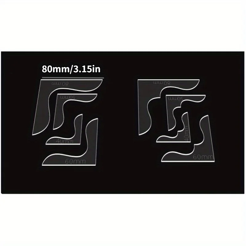 8PCS Acrylic Leather Craft Wallet Corner Decoration Pattern Leather Stencil Template Handicraft Wholesale Sew Tool 4 Size