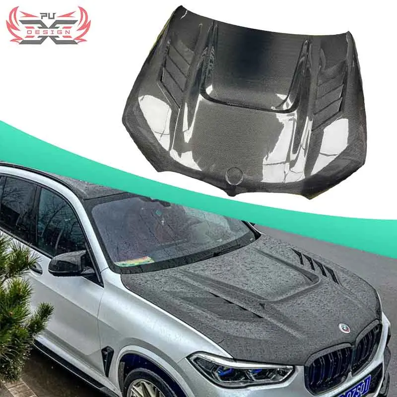 G05 X5 G06 X6 AE Style Carbon Fiber Engine Hood Bonnet With Air Vent for BMW X5M F95 X6M F96 Body Kit 2019up