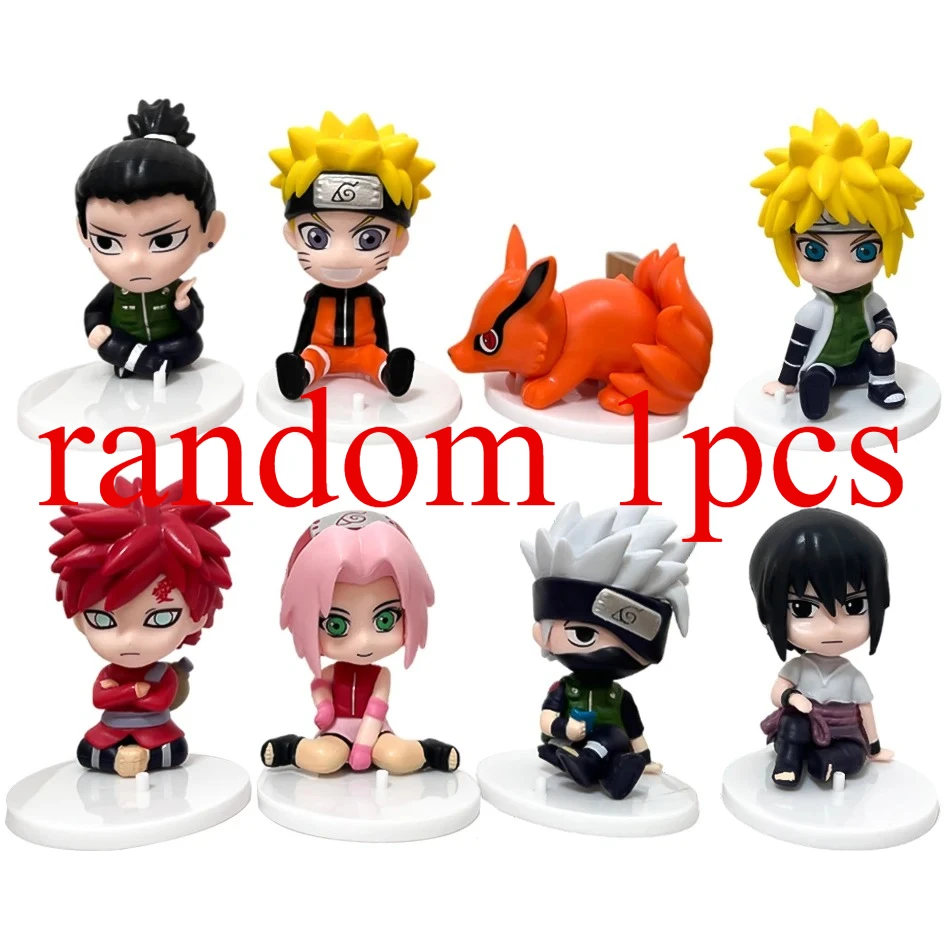 8-teiliges Set Anime Naruto Figuren Kakashi Sasuke Uchiha Itachi Gaara Haruno Sakura Actionfiguren Q-Version PVC-Modell Spielzeug Geschenk