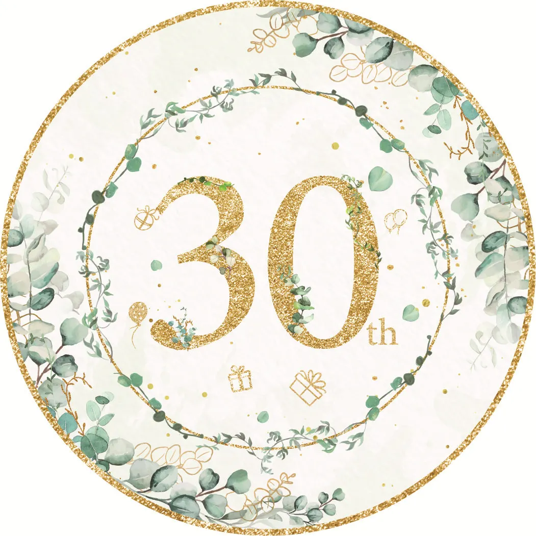 30th Birthday Decorations Tableware Paper Plates Cups Napkins Eucalyptus Sage Green Paper Gold Serviettes Anniversary Napkins