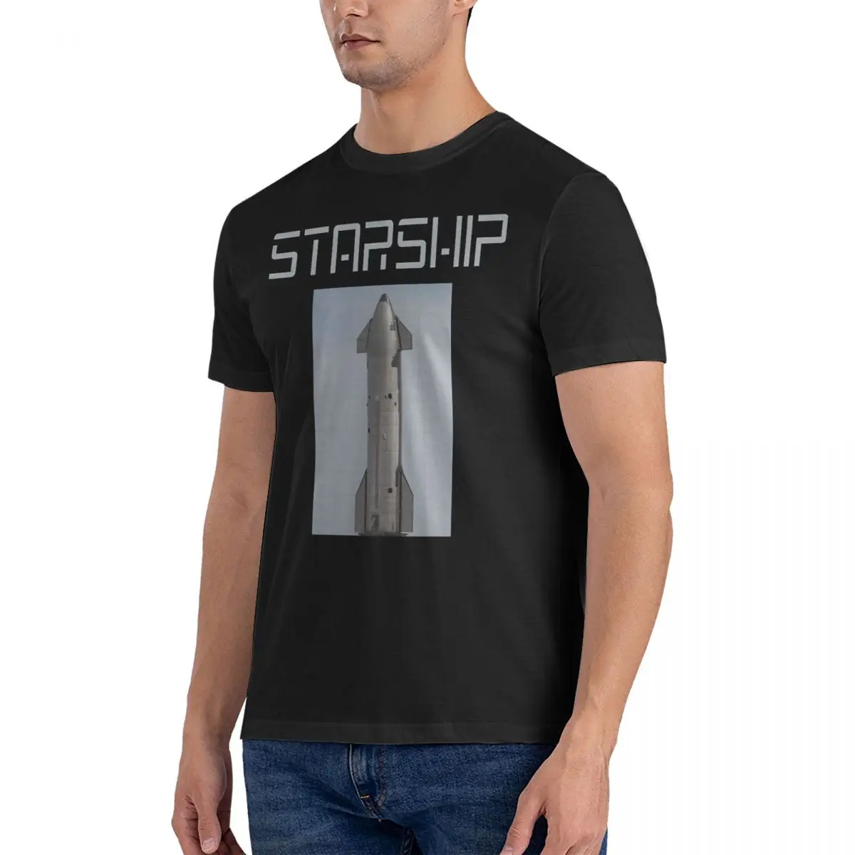 Starlink graphic T-Shirt for Men Spacex Starship Vintage Cotton Tee Round Neck Short Sleeve T Shirts Summer Clothing tops fugees