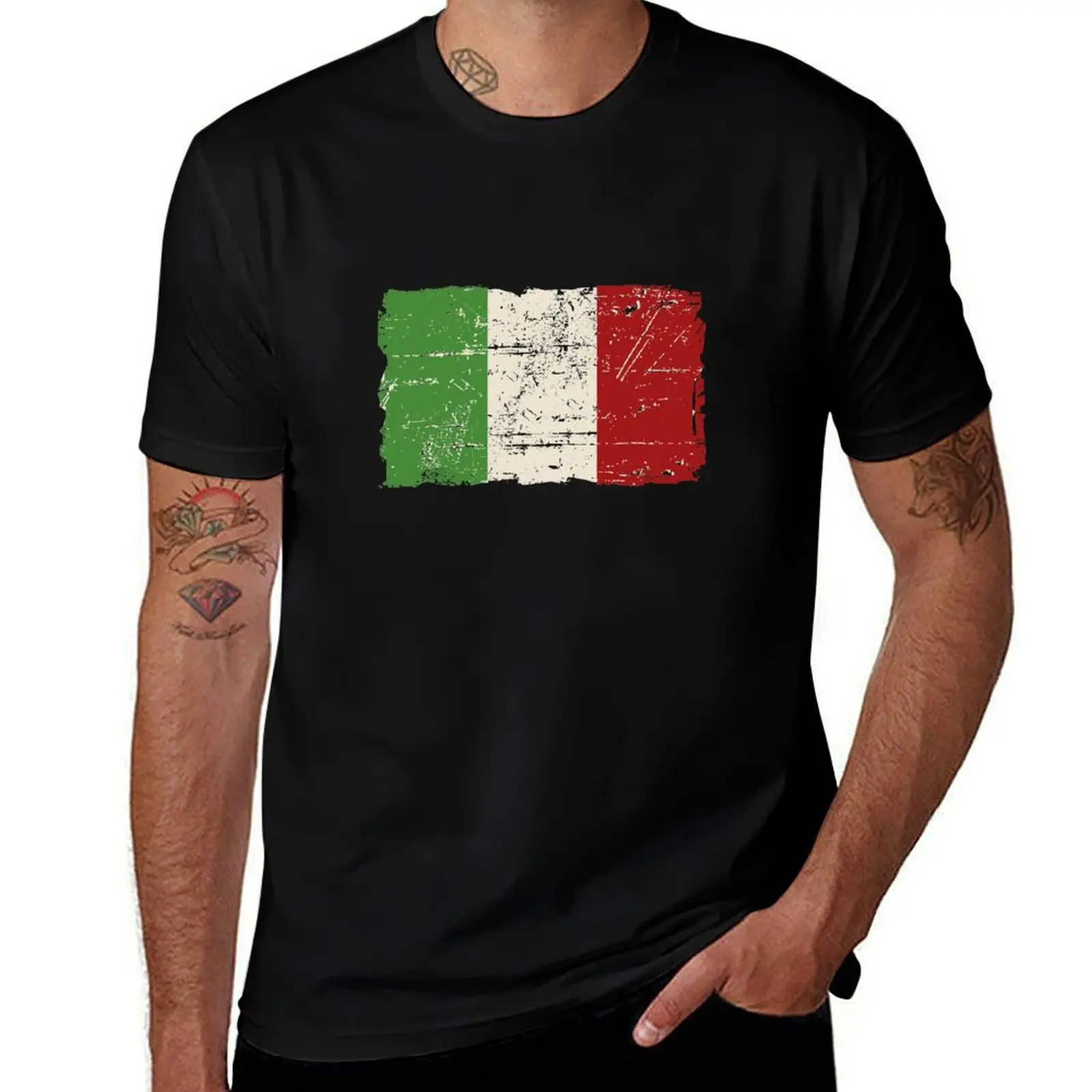 

Italy Flag - Vintage Look T-Shirt t shirts designer men t shirt cotton 100%