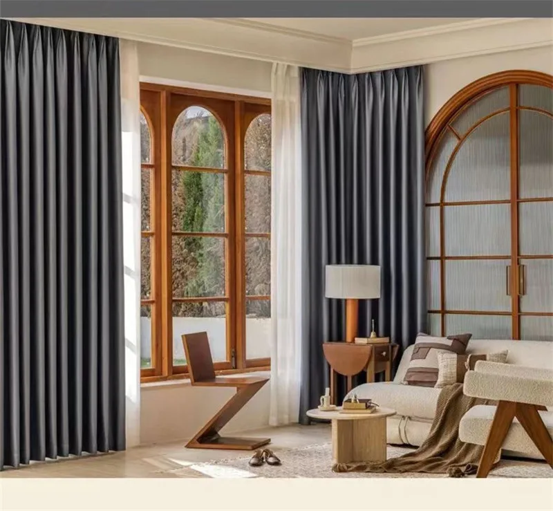 310 cm Höhe 75–90 % Verdunkelungsvorhänge für Wohnzimmer, einfarbig, passender Klang, reduziert Beige, Schlafzimmervorhänge nach Maß – Detail 16