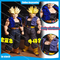 Handmade 1/12 Dragon Ball Torankusu Trunks Two Color Sleeveless Jackets Clothes Accessories Fit Shf Action Figures Toy Clothes