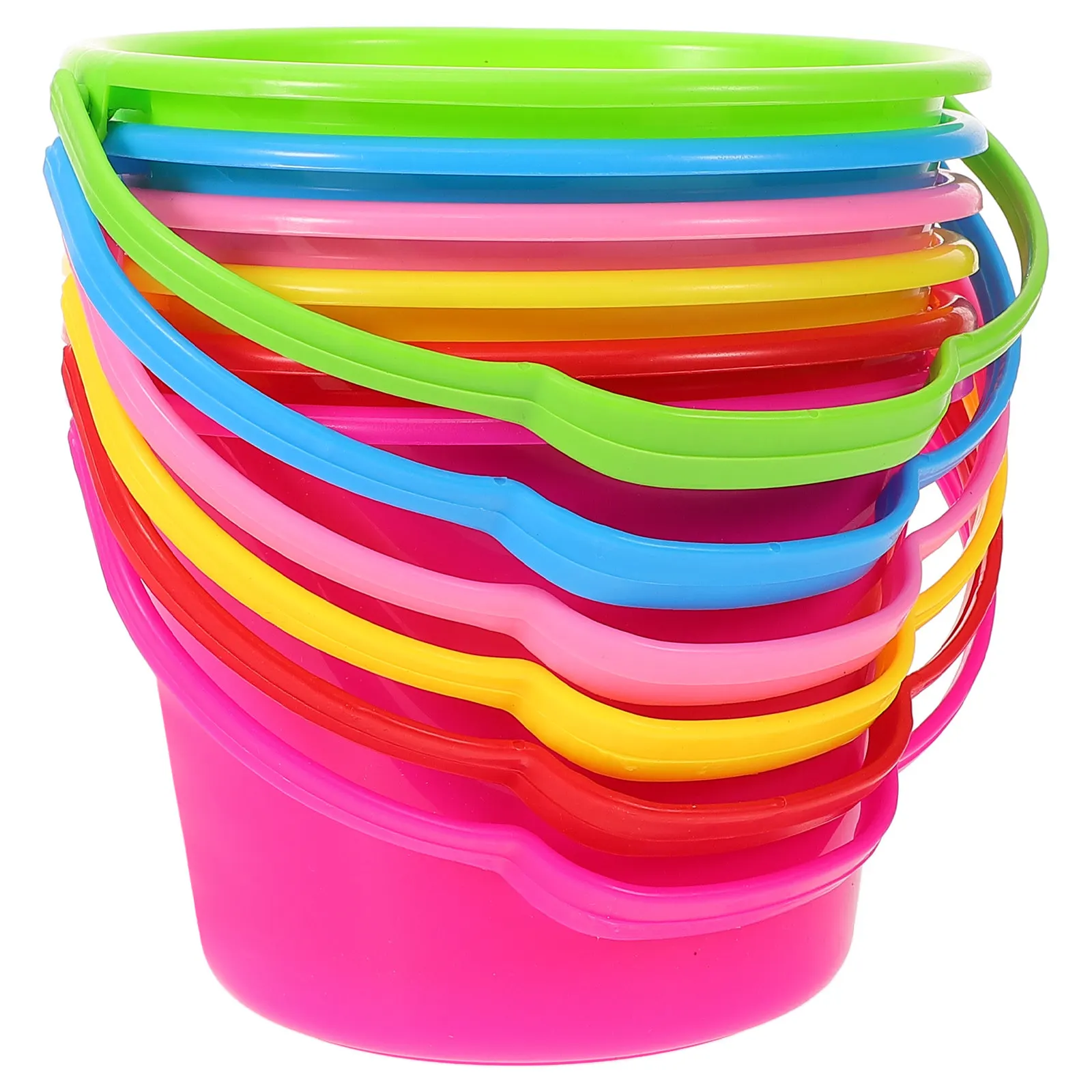 

6Pcs Lightweight Beach Sand Buckets for Kids Non-Slip Ergonomic Handle Portable Multi-Use Sand Digging Buckets Summer Outdoor