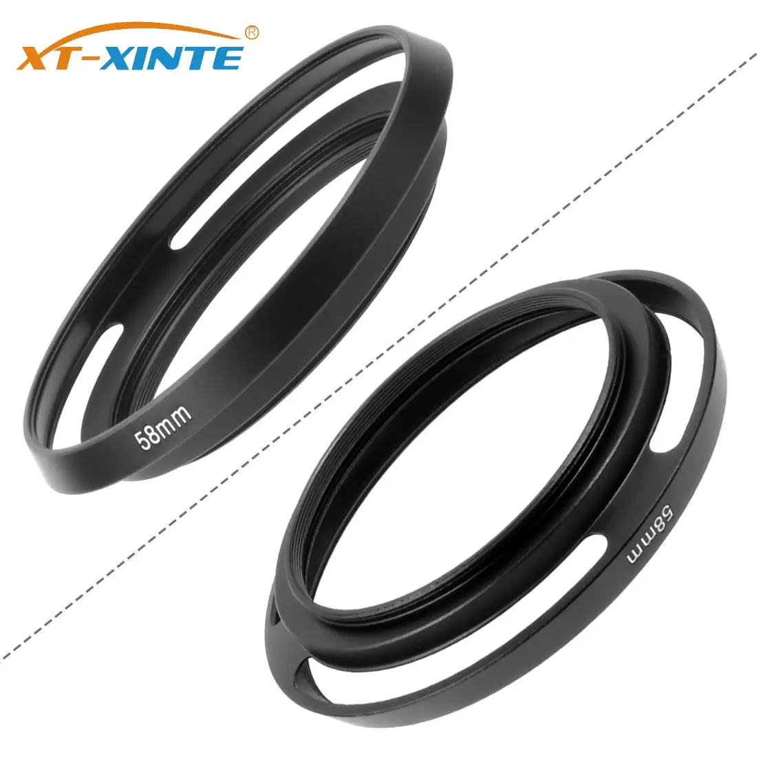 1xWide Angle Lens Hollow Metal Hood for Leica 37 40.5 49 52 55 58 67mm for Canon DSLR Camera Screw Vented Protector Accessories