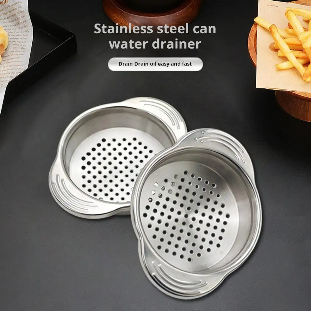 1/2Pcs Can Strainers Tuna Press Can Strainers With Handle Dishwasher Safe Metal Tuna Press Lid Canning Colander Can Filters