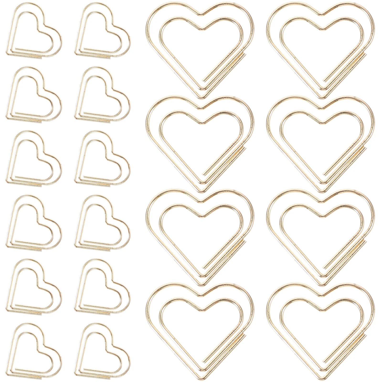 

50pcs Heart Shaped Paper Clips Adorable Metal Office Document Clips School File Binder Accessories For Notes Tickets Scrapbooks
