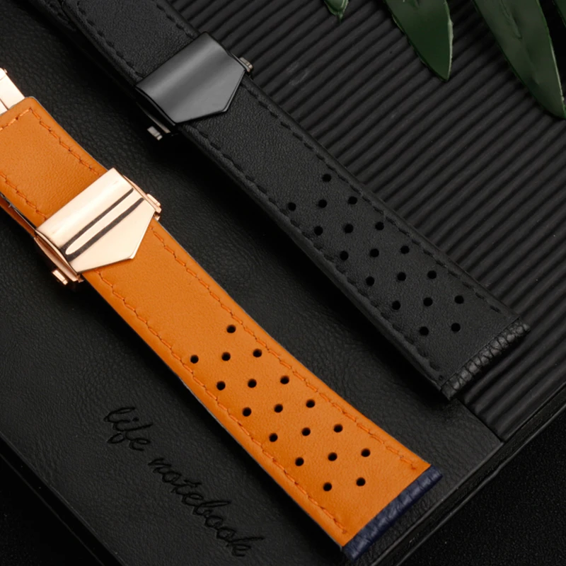 Genuine Calfskin Leather Watchband For TAG HEUER Strap MONACO CARRERA Quality Leather Watchband Bracelet 22mm wristband chain