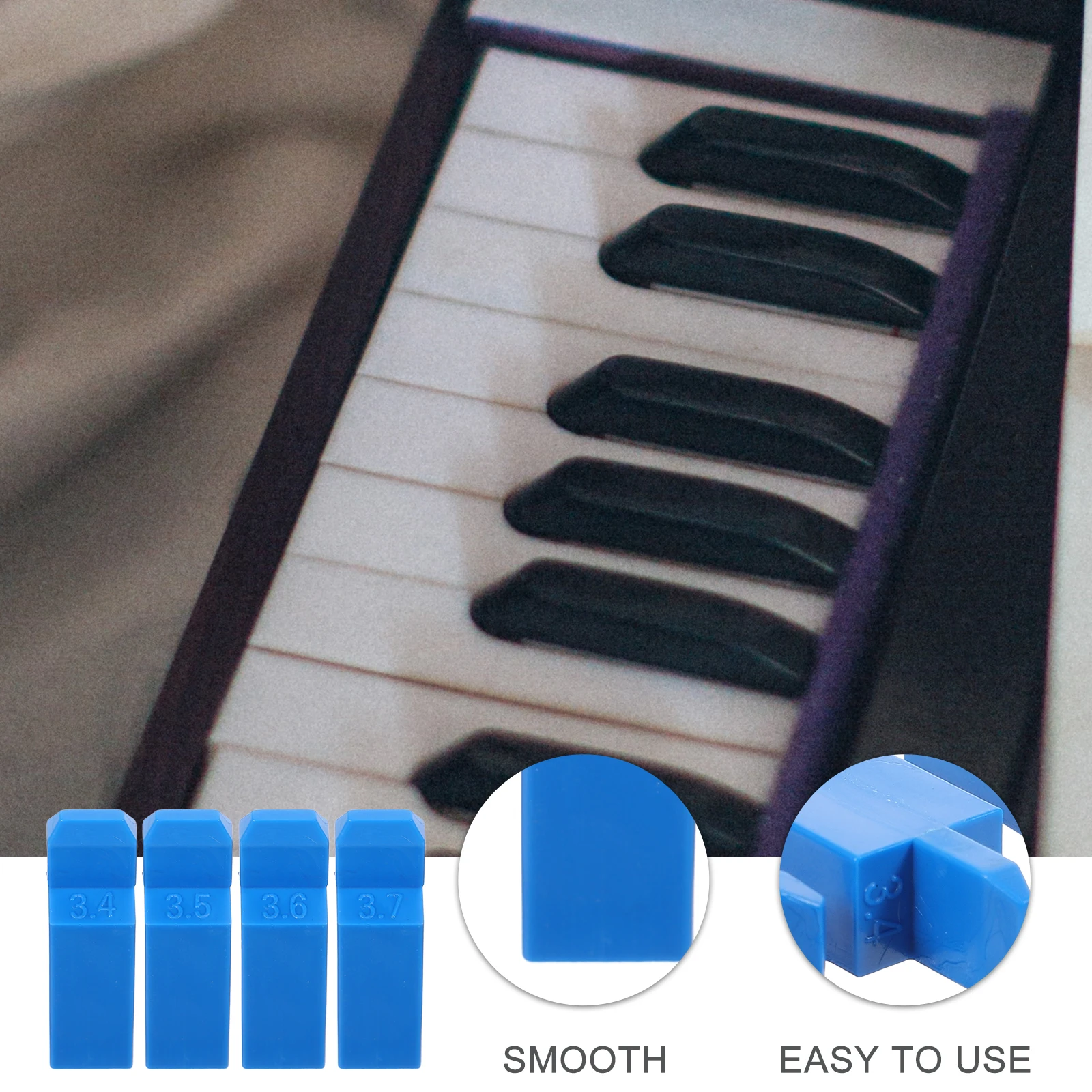 

4 Pcs Adjustment Tool Glue Plug Piano Tuner Tools Turning Accessories Major Tuning Kit Key Abs Accessory Spanner Mute Stick Pad