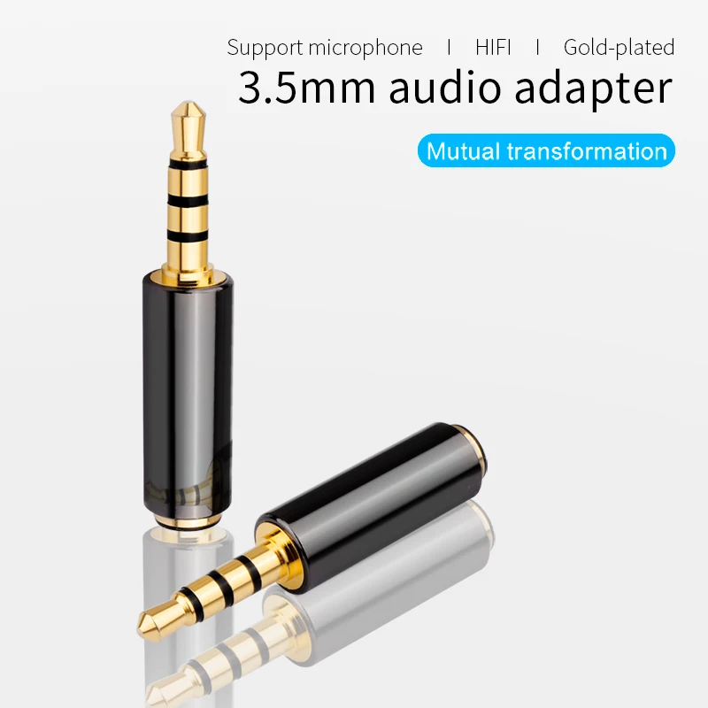 1 sztuk 3.5mm(1/8) męski na żeński 4 polak TRRS Adapter Stereo 4 dyrygent pozłacane konwerter Joiner