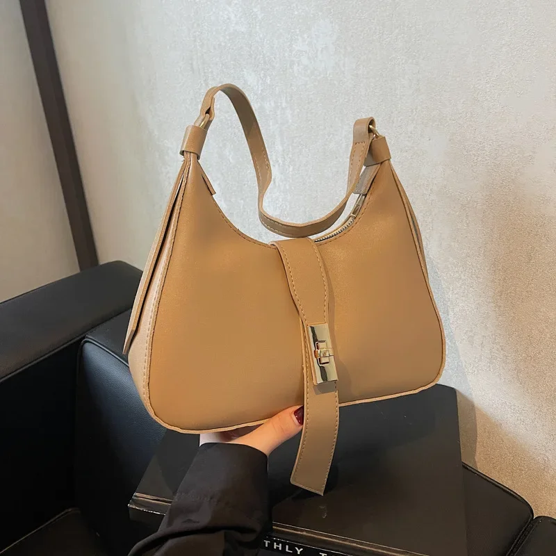 Fashion versatile solid color high value armpit bag high-end foreign casual shoulder bag