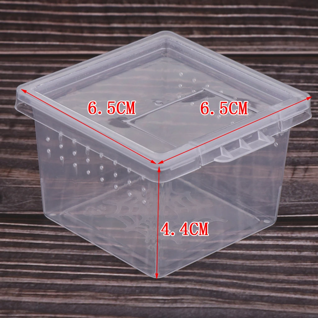 10x Feeding Box Reptile Cage Hatching Container Rearing Tank Clear Reptile Vivarium Terrarium Insect Rearing Box Food Feeding