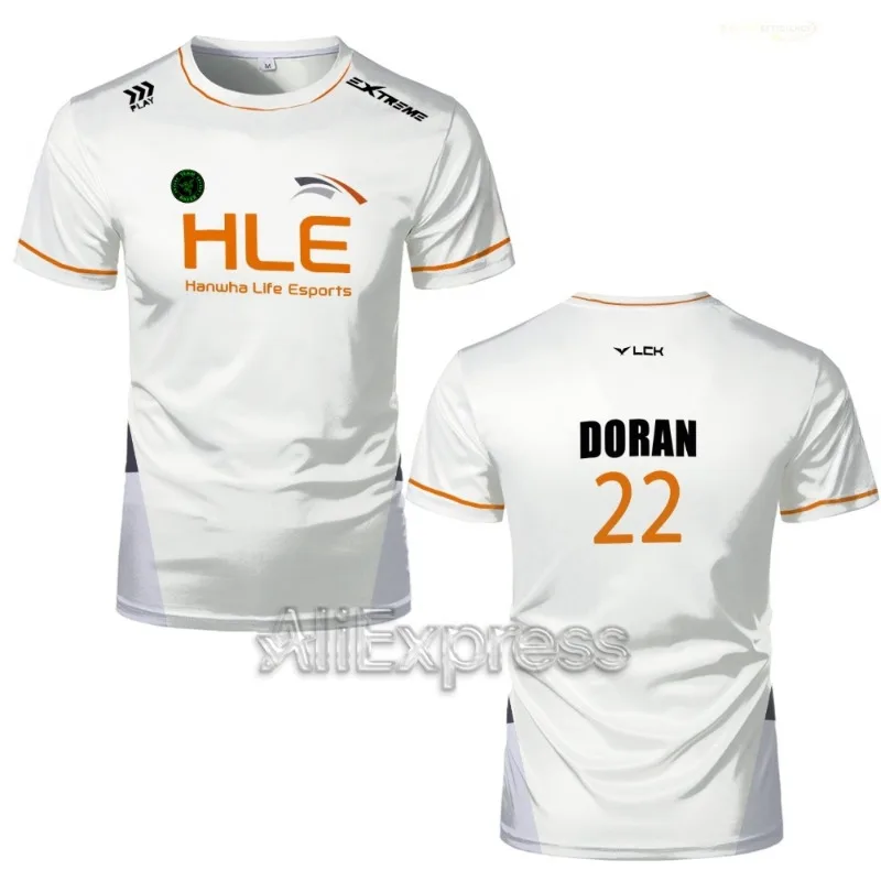 New HLE Esports Club Support Service League of Legends HLE White Black Uniform Electronic Sports Competition Team Men's T-shirt