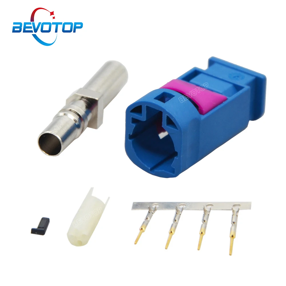 BEVOTOP 4Pin HSD Connectors Signal Blue 5005 Code C HSD Male Plug Car Vihicle HSD LVDS Connector for Dacar 535 4 Core Cables