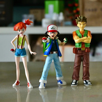 18cm Ash Ketchum Anime Figure Brock Action Figure Misty Figurine Pvc Gk Statue Model Doll Collection Decoration Room Desk Toys