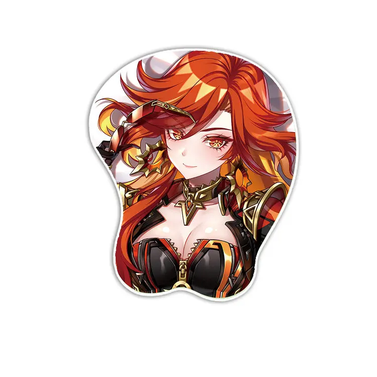 Mavuika 3D Mouse Pad Genshin Impact Game Hand Wrist Rest Mousepads Oppai Soft Mouse Mat Office Work Gaming Otaku Gift