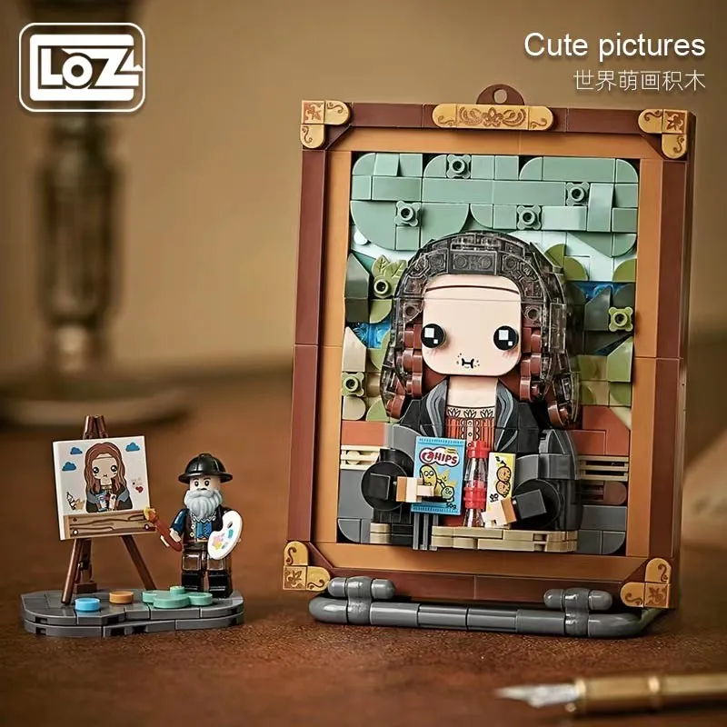 Loz World Cute Painting Famous Painting Building Blocks Stereograph Small Particles Mona Lisa Girl Wearing Pearl Earrings