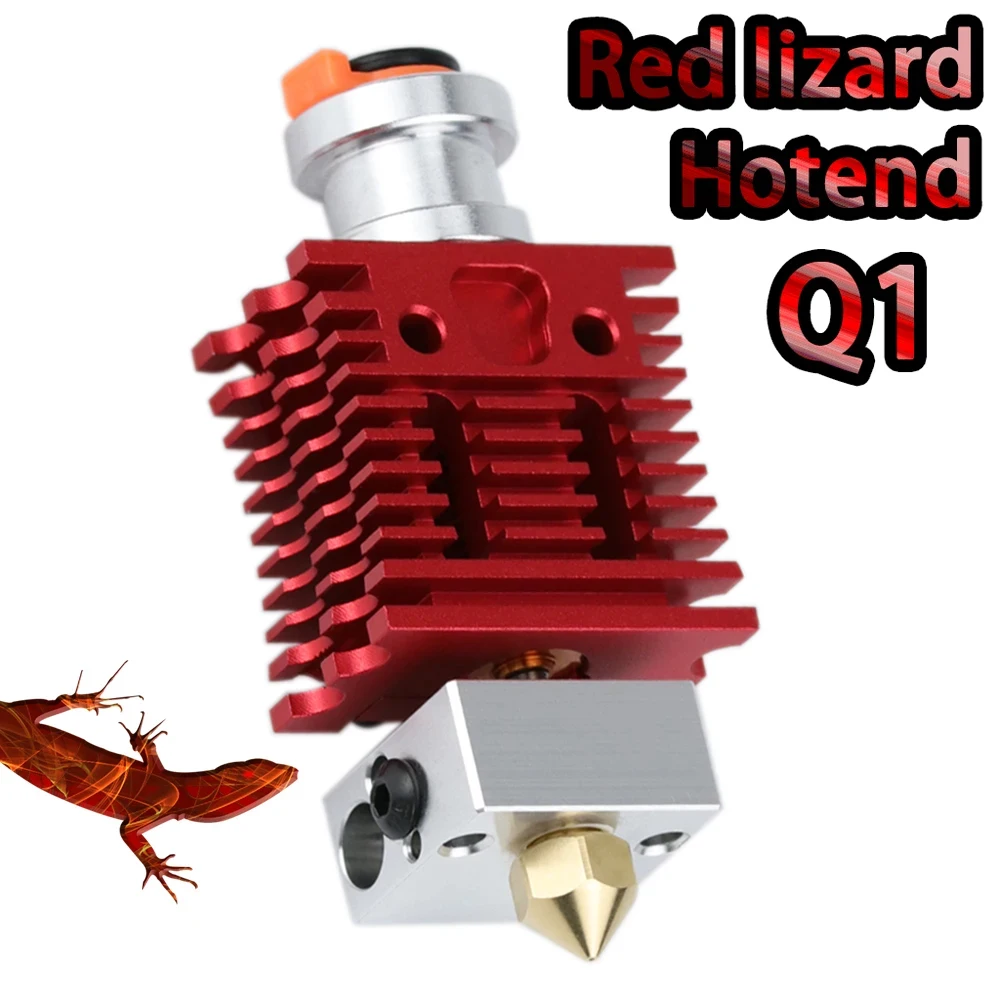 

Red Lizard Q1 Radiator Ultra Precision 3D Printer Extruder Is Compatible with The V6 Hotend and CR10 Ender 3 Hotend Adapters