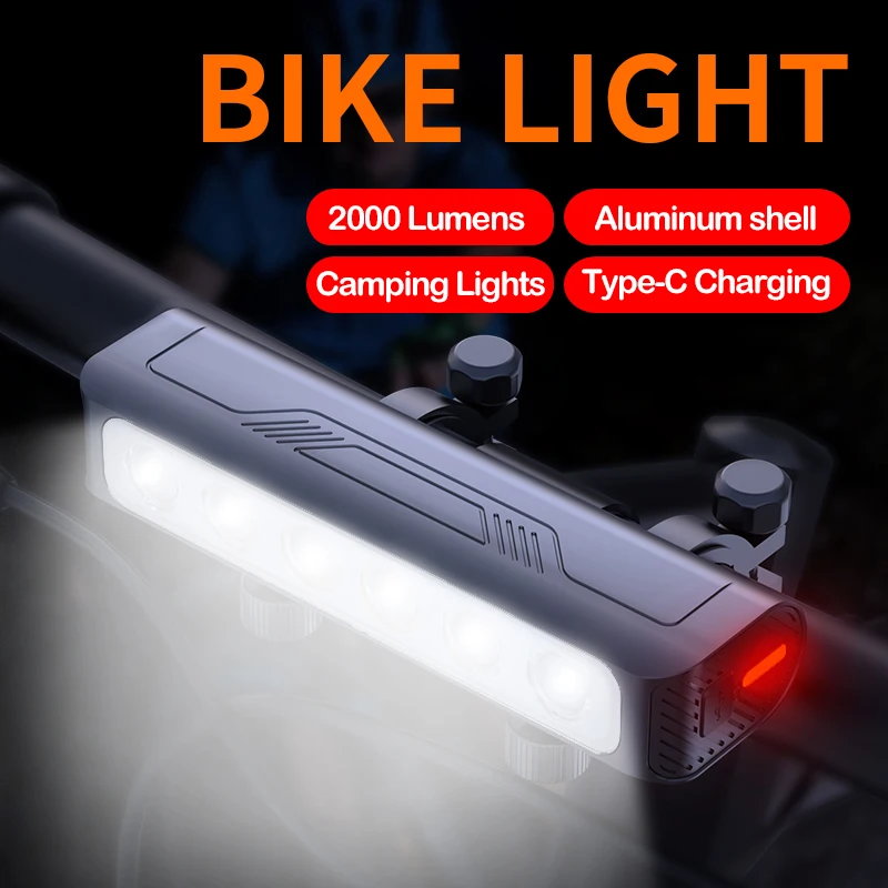 

Bicycle Light 2000 Lumens Bike Headlight Flashlight High Brightness Multi-Function Road MTB Cycling Camping MTB Road Front Light