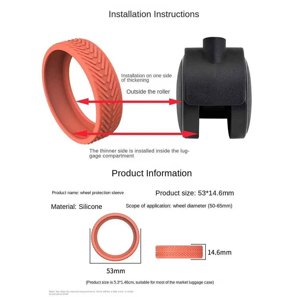Silicone Luggage Wheels Protector Cover Anti-slip Shock Absorption Suitcases Wheel Protection Rings Reduce Noise