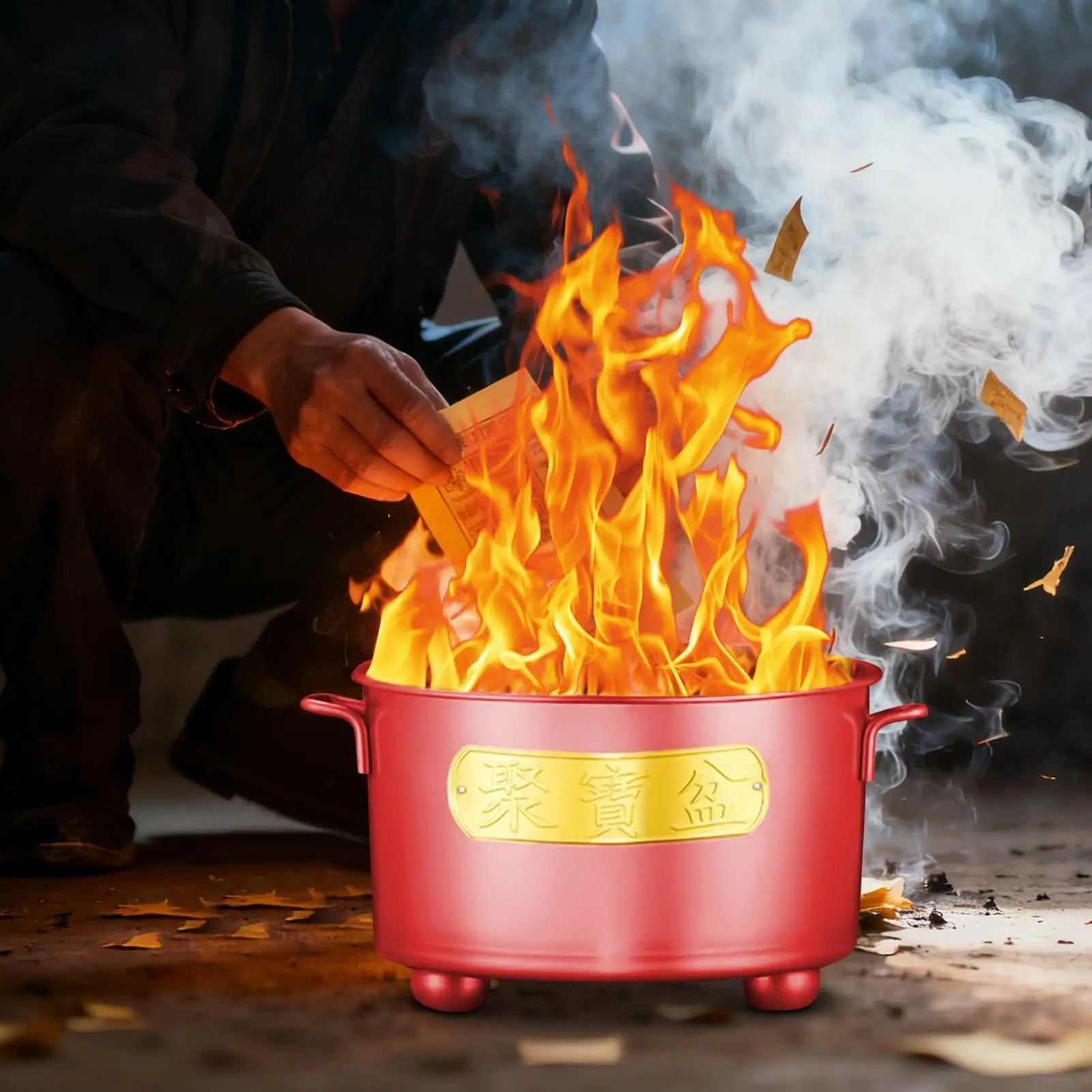 

Пожарная бочка, термостойкий посадник с ручкой, металлическая клетка для сжигания огня для двора, сада, двора, фермы
